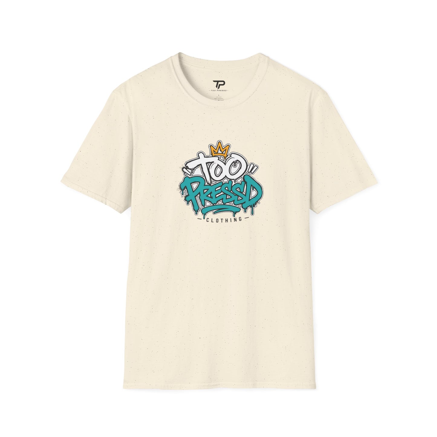 Too Pressed Graffiti T-Shirt — Urban Streetwear Tee with Crown Logo