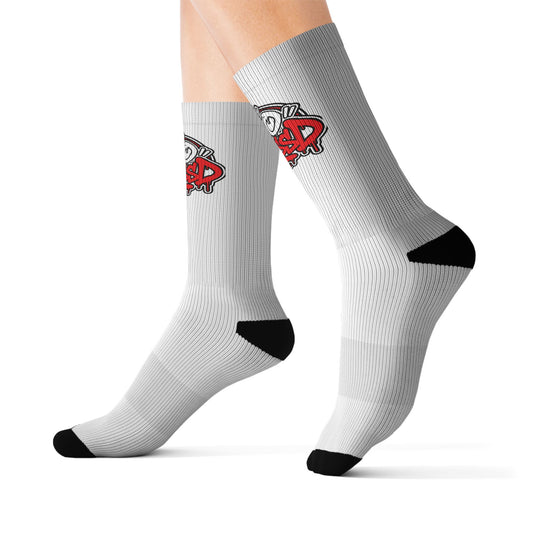 Too PressD Logo — Novelty Printed Crew Socks