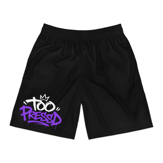 Men's Jogger Shorts — 'Too Pressed' Black Streetwear Athletic Shorts